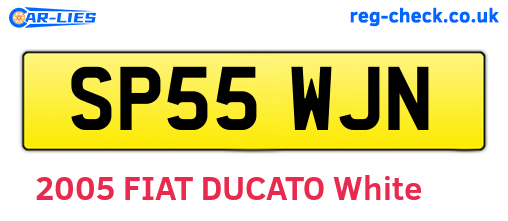 SP55WJN are the vehicle registration plates.
