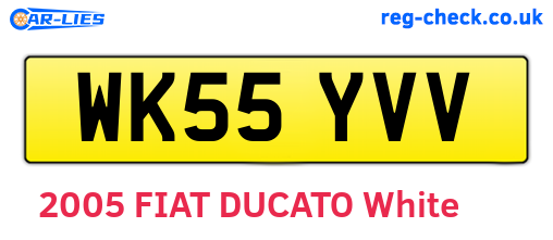 WK55YVV are the vehicle registration plates.