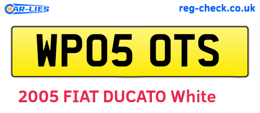 WP05OTS are the vehicle registration plates.