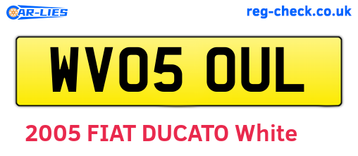 WV05OUL are the vehicle registration plates.