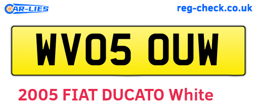 WV05OUW are the vehicle registration plates.