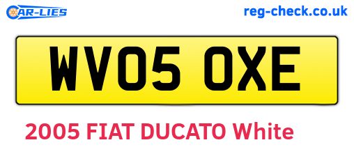 WV05OXE are the vehicle registration plates.