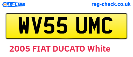 WV55UMC are the vehicle registration plates.