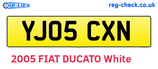 YJ05CXN are the vehicle registration plates.