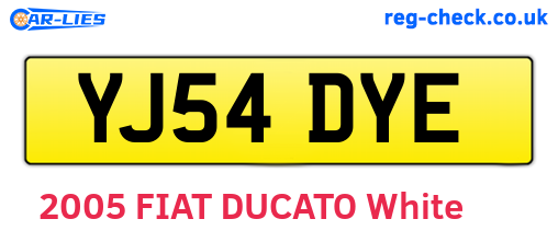 YJ54DYE are the vehicle registration plates.