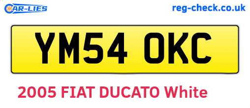 YM54OKC are the vehicle registration plates.