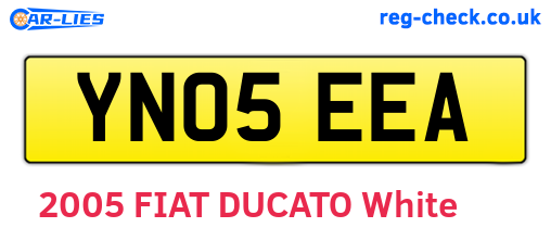 YN05EEA are the vehicle registration plates.