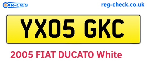 YX05GKC are the vehicle registration plates.