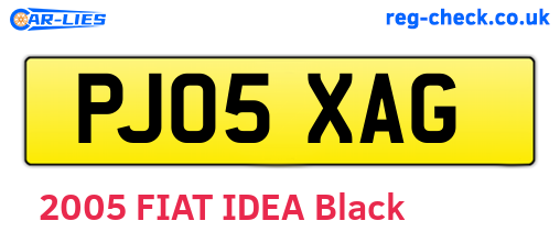 PJ05XAG are the vehicle registration plates.
