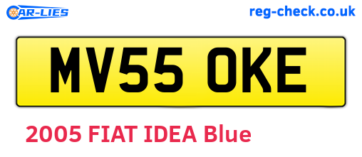 MV55OKE are the vehicle registration plates.