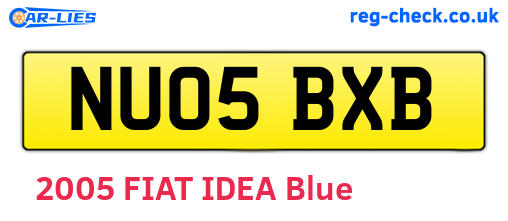 NU05BXB are the vehicle registration plates.