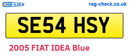 SE54HSY are the vehicle registration plates.