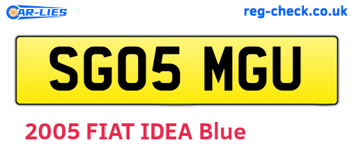 SG05MGU are the vehicle registration plates.