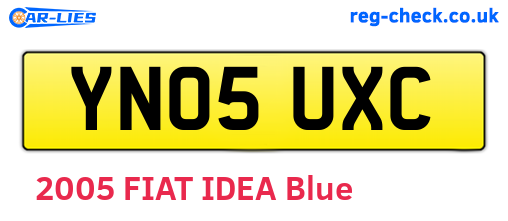 YN05UXC are the vehicle registration plates.
