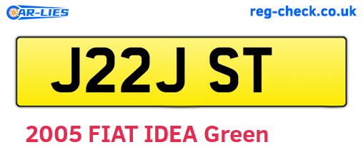 J22JST are the vehicle registration plates.