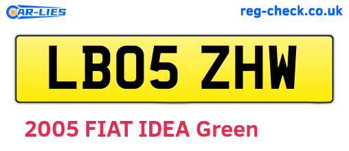 LB05ZHW are the vehicle registration plates.