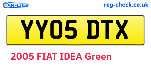 YY05DTX are the vehicle registration plates.