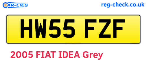 HW55FZF are the vehicle registration plates.