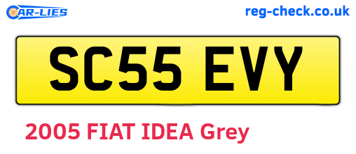 SC55EVY are the vehicle registration plates.