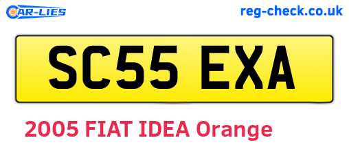 SC55EXA are the vehicle registration plates.