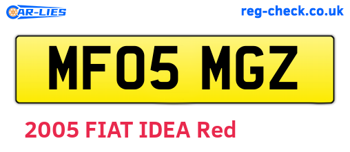 MF05MGZ are the vehicle registration plates.