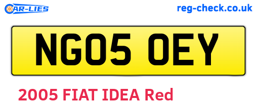 NG05OEY are the vehicle registration plates.