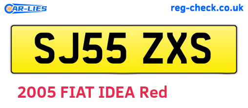 SJ55ZXS are the vehicle registration plates.