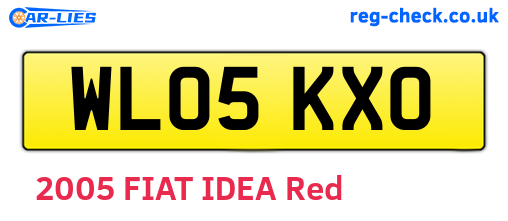WL05KXO are the vehicle registration plates.