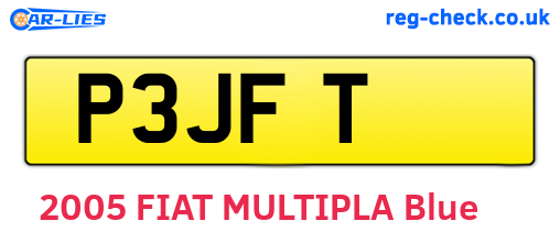 P3JFT are the vehicle registration plates.