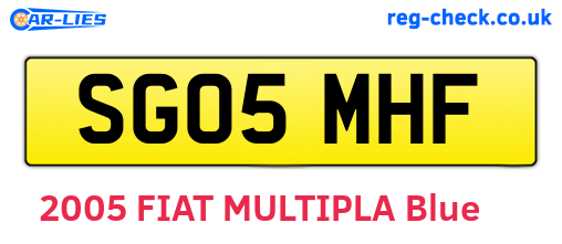 SG05MHF are the vehicle registration plates.