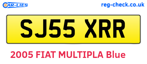 SJ55XRR are the vehicle registration plates.