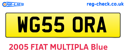 WG55ORA are the vehicle registration plates.