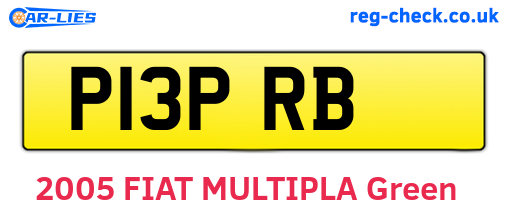 P13PRB are the vehicle registration plates.