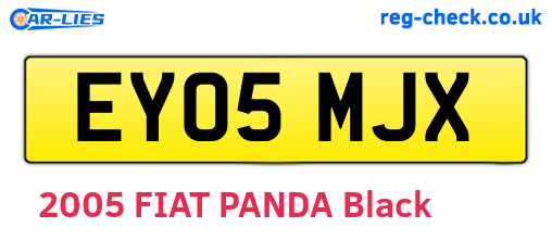 EY05MJX are the vehicle registration plates.