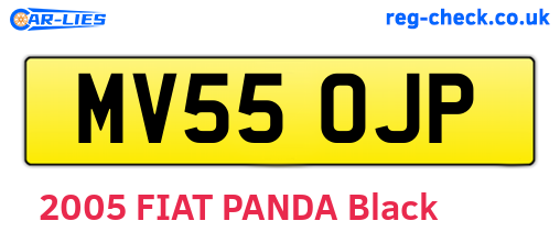 MV55OJP are the vehicle registration plates.