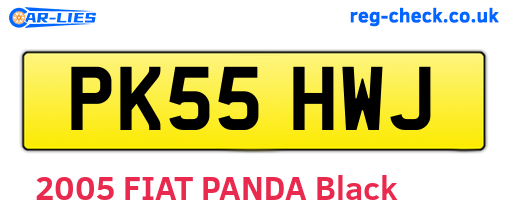PK55HWJ are the vehicle registration plates.