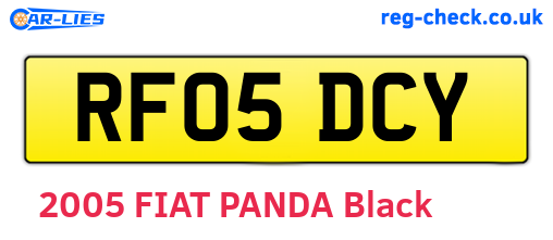 RF05DCY are the vehicle registration plates.