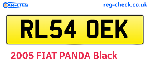 RL54OEK are the vehicle registration plates.
