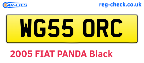 WG55ORC are the vehicle registration plates.