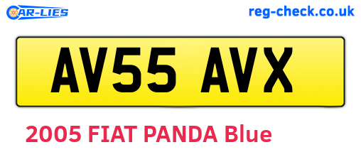 AV55AVX are the vehicle registration plates.