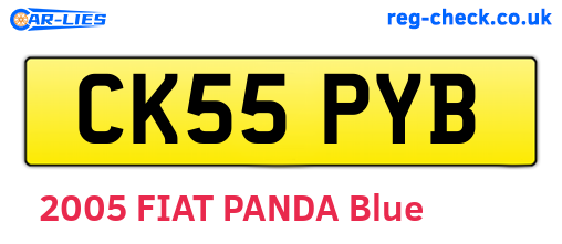 CK55PYB are the vehicle registration plates.