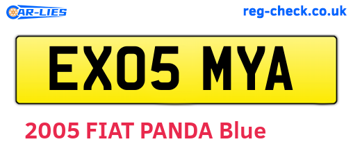 EX05MYA are the vehicle registration plates.