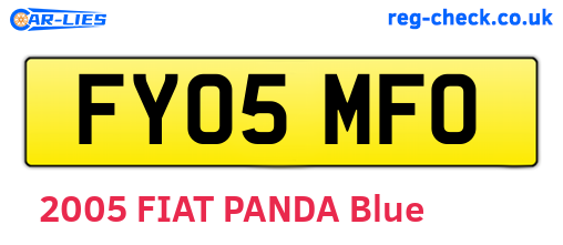 FY05MFO are the vehicle registration plates.