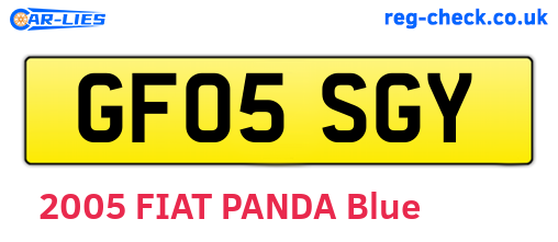 GF05SGY are the vehicle registration plates.