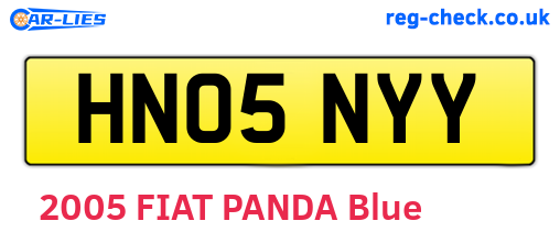 HN05NYY are the vehicle registration plates.
