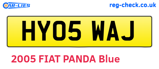 HY05WAJ are the vehicle registration plates.
