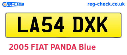 LA54DXK are the vehicle registration plates.