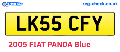 LK55CFY are the vehicle registration plates.
