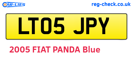 LT05JPY are the vehicle registration plates.