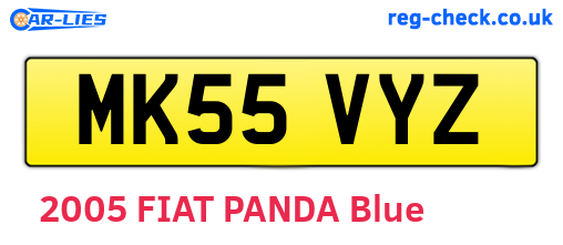 MK55VYZ are the vehicle registration plates.